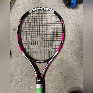 Babolat Tennis Racket with Pink and Black Design